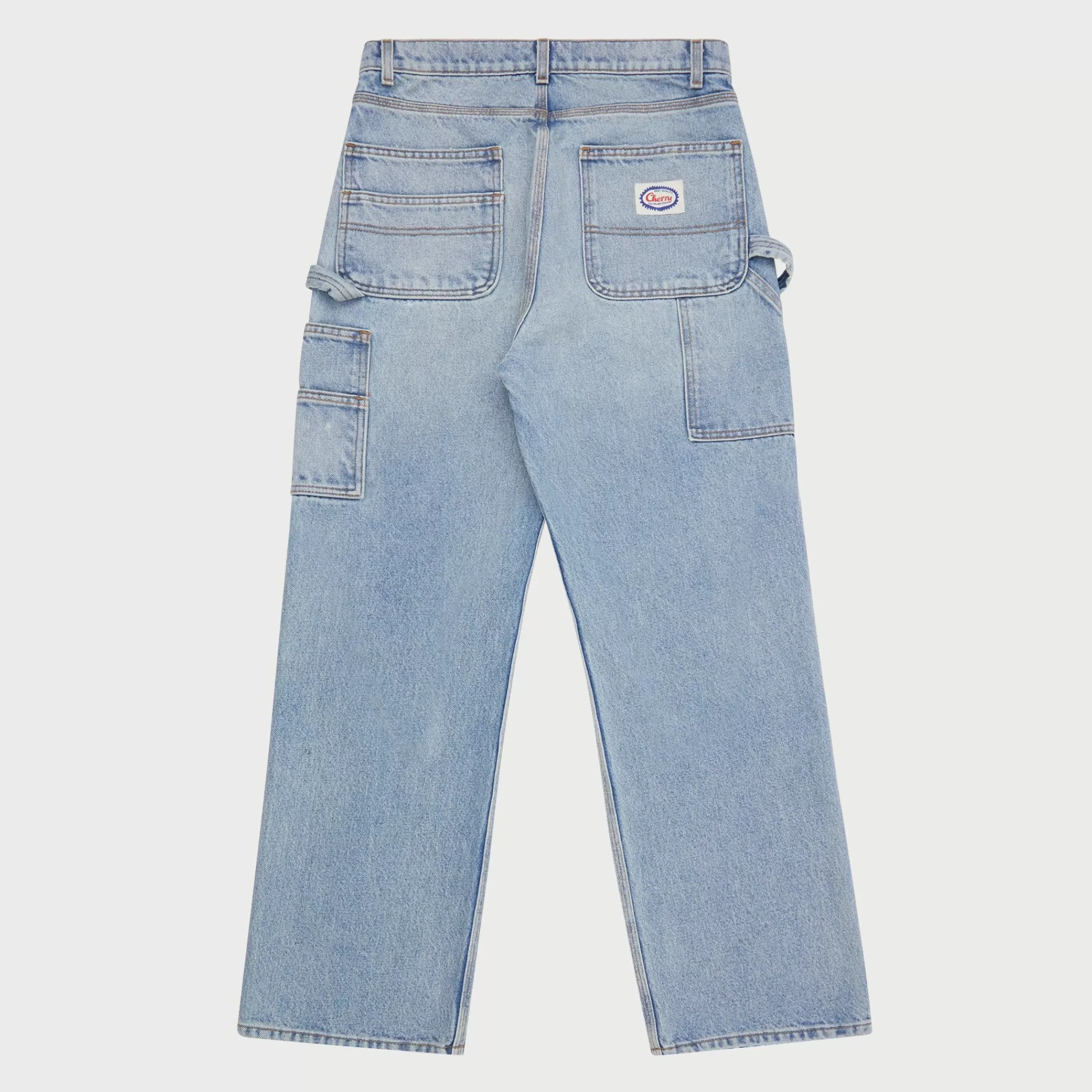 Cherry Denim A Jambe Large Et Double Genou (Indigo)* Pantalon