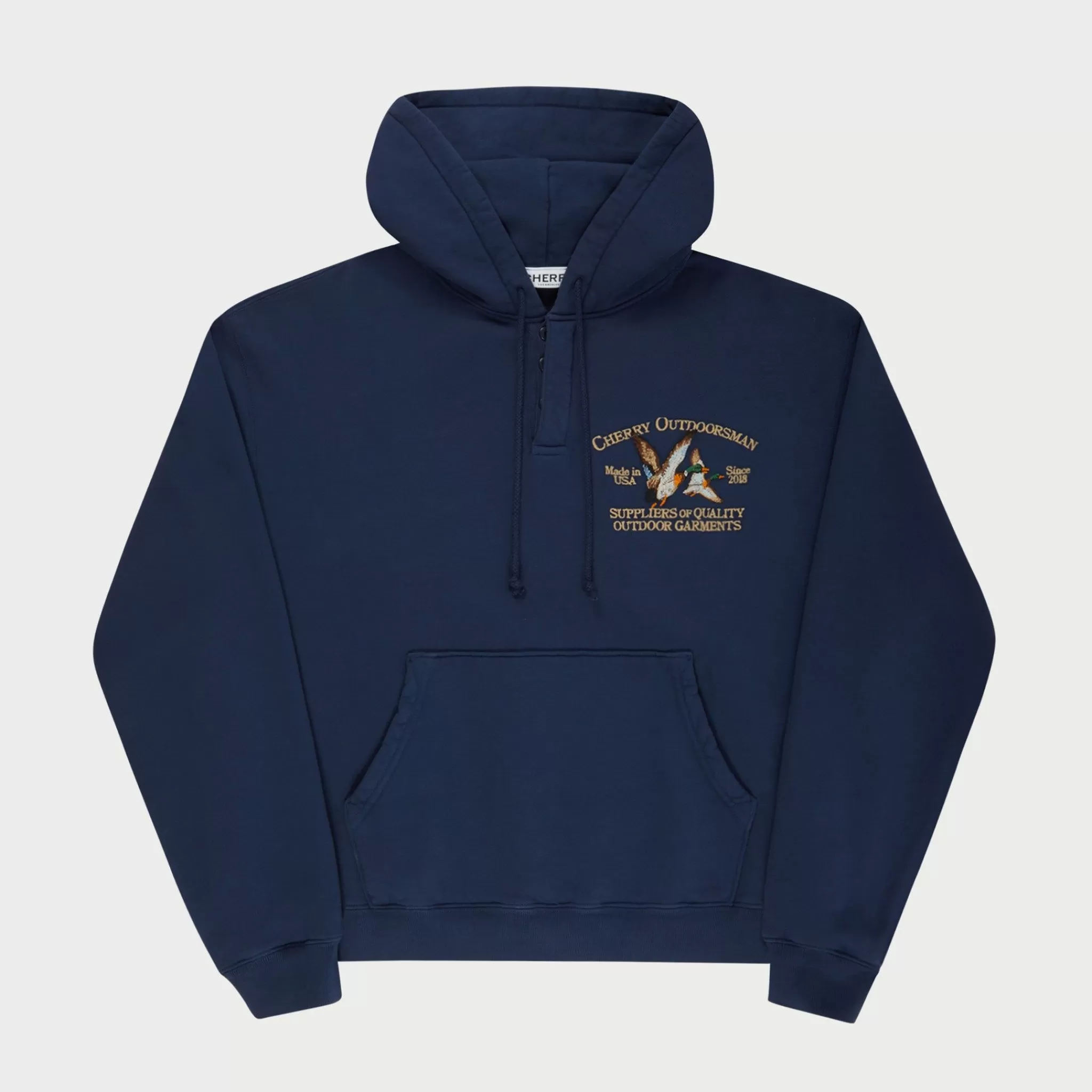 Cherry Sweat A Capuche Outdoorsman Henley (Marine)* Sweat-Shirts