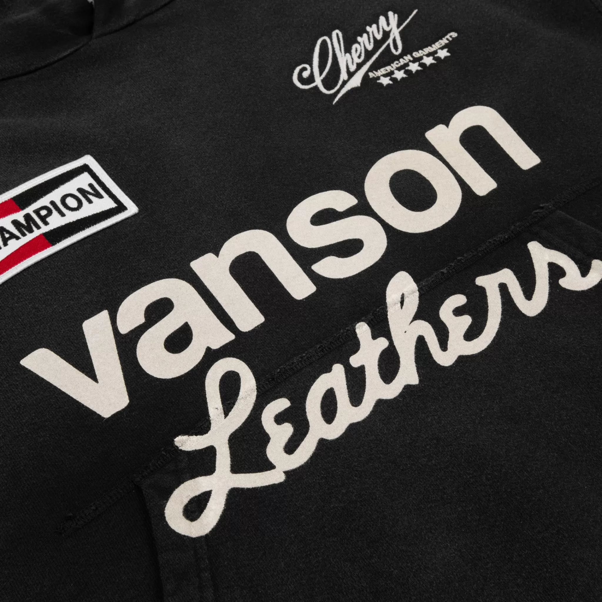 Cherry Sweat A Capuche Vanson (Noir Vintage)* Sweat-Shirts