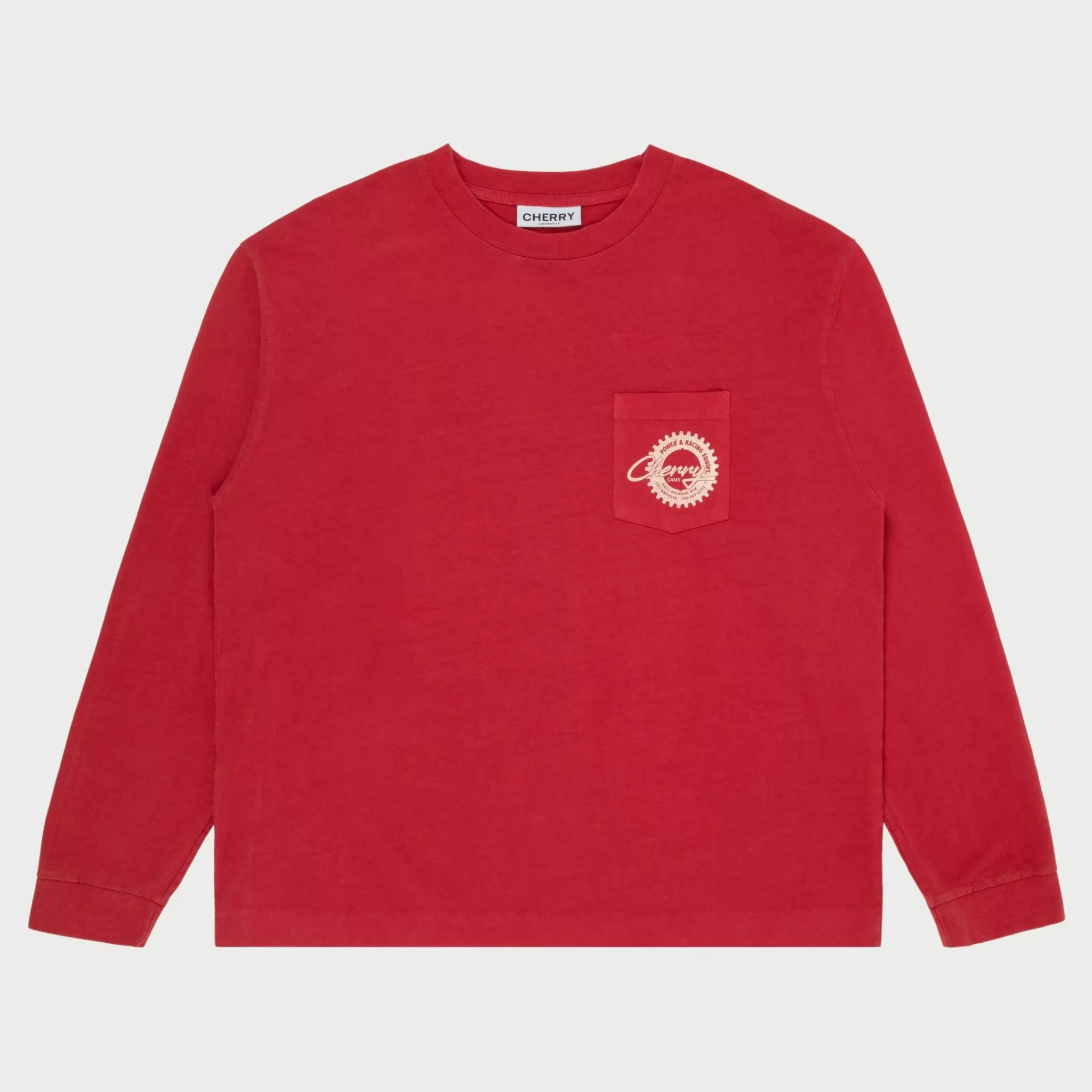 Cherry T-Shirt Cams Pocket L/S (Vintage Rouge)* T-Shirts Et Manches Longues