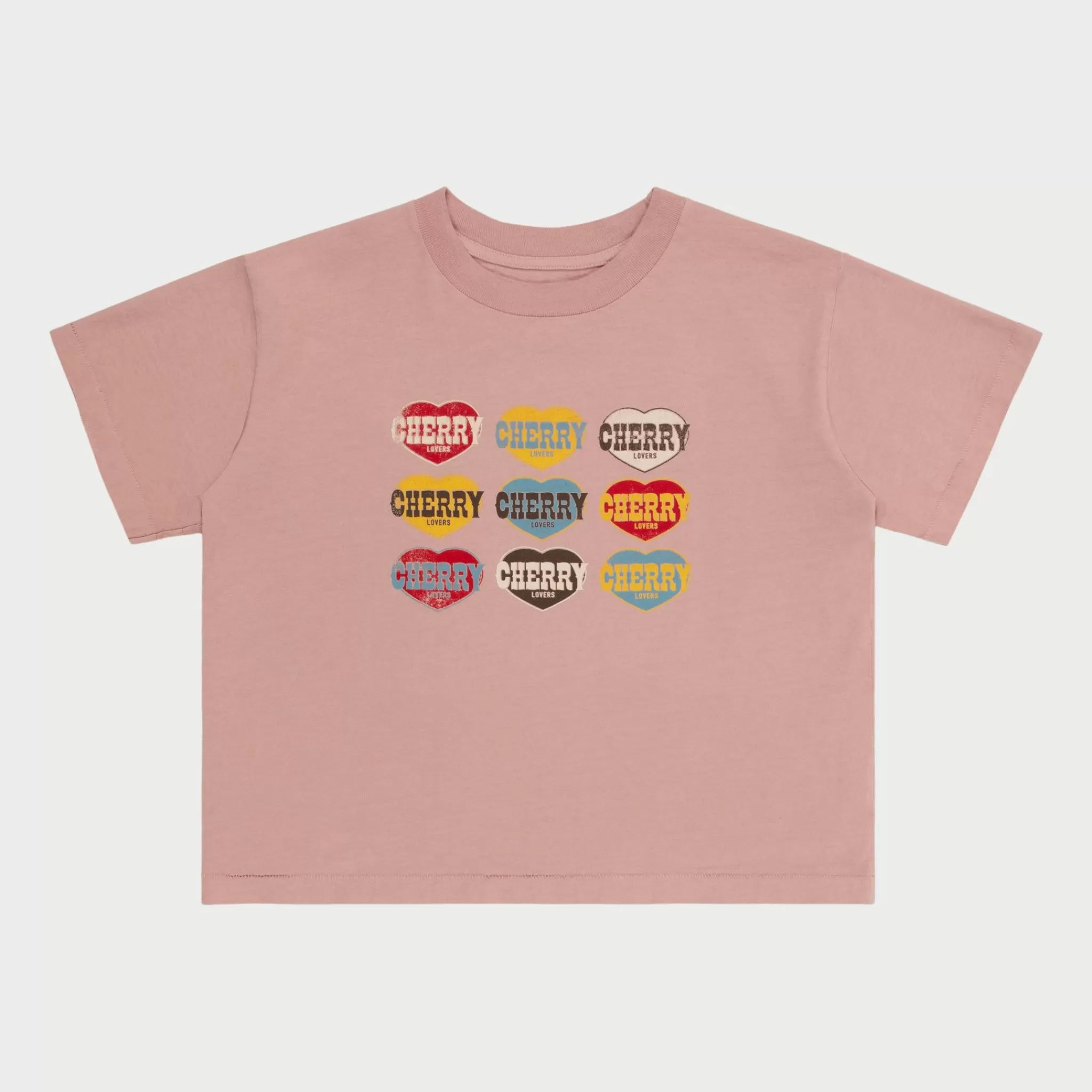 Cherry T-Shirt Pour Bebe Lovers Boxy (Rose)* Aux Femmes